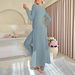 Women’s Clothing Design Round Neck Split Long Sleeve Two Piece Suit Ribbed Spring_ecoleips.com