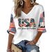 Women's V Neck Summer Top 3 Digital Print Short Sleeve Casual Tee T-Shirt_ecoleips.com