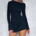 Women's Clothing Women's Elegant Long Sleeve Bodycon Skirt With Drawstring Style Autumn Clothing For Ladies_ecoleips.com