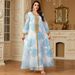 Muslim Dress Women Elegant Muslim Women's Long Dress With Exquisite Embroidery & V-Neck Design – Modest Dubai Abaya For Daily Wear_ecoleips.com