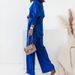 Women's Clothing Spring New Style Fashion Temperament Solid Color Lapel Shirt High Waist Trousers Two Piece Suit_ecoleips.com