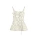 2025 New Summer Style For Slightly Plump Girls: Sweet Spicy Polka Dot Square Neck Strap Dress With Slim Waist And Puffy_ecoleips.com