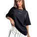 Summer New European And American Style Loose-fitting Trendy Niche Letter Print Versatile Casual Pure Cotton Short-sleeve_ecoleips.com