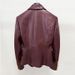 Elegant Burgundy PU Leather Blazer Jacket For Women - Slim Fit Fashion Outerwear With Notched Lapel, Stretch Comfort & Versatile Styling_ecoleips.com