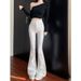 Aria Basics White High-waisted Women's Jeans, 2025 Spring New Style, Stretchy, Slim-fit, Flattering, Slightly Straight-leg Pants,_ecoleips.com