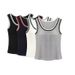 New European And American Style Sexy Wide-strap Color-blocking Camisole For Women Chest Pads, Trendy Patchwork Inner Top_ecoleips.com