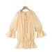 Verve Women's New Solid Color Long Sleeve Off-Shoulder Tie Shirt 6355_ecoleips.com