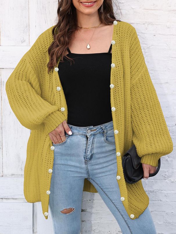 Women's Thick Coat, Cross Border European And American Style Autumn And Winter New Chunky Knit Cardigan, Loose And Lazy Style Casual Sweater_ecoleips.com