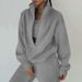 Voya Recommend! Women's Casual Sports Commuting Solid Color Zipper Hoodie Set Fashion Set With Multiple Colors To Choose From_ecoleips.com
