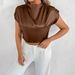 Women's Clothing Summer Satin Shirt Women's Fashionable Short Sleeved Blouse High End Style Top For Formal & Casual For Women_ecoleips.com