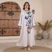 OME Printed Rhinestone Women's Muslim Dress Abaya Large Robe_ecoleips.com