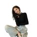 Autumn And Winter Slimming Mesh Patchwork Sweater, Semi-High Neck Base, Stylish Lace Knitted T-Shirt Top For Women_ecoleips.com