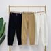 Suitable For All Seasons Cotton Harem For Women, Summer European Fashion, White Loose Thin Casual Straight Linen Cropped Carrot Pants_ecoleips.com