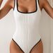 Black White One Piece Swimsuit 2025 Foreign Trade Cross Border Sporty Color Block Slim Fit Bikini for Women_ecoleips.com