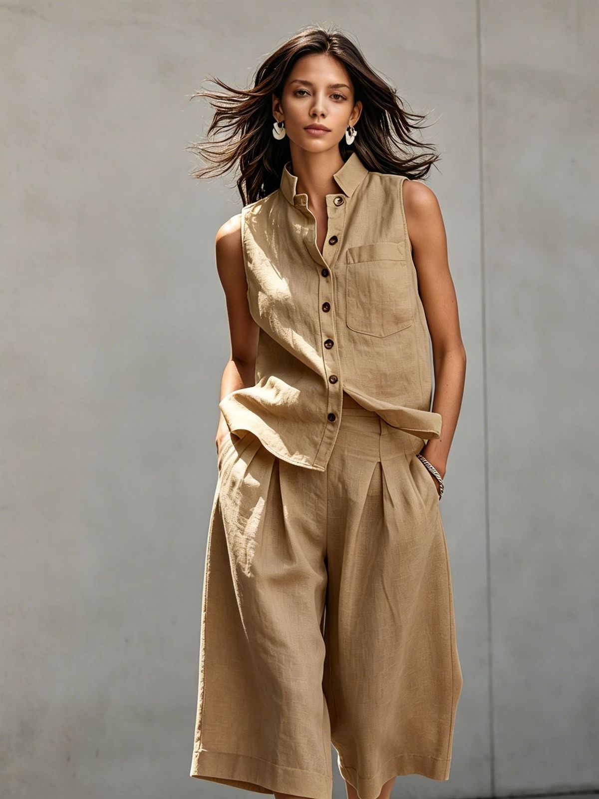 Women's Fashion Sleeveless Vest Set European And American Style Independent Website Foreign Trade New 2026_ecoleips.com
