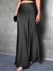 Elegant Satin Maxi Skirt – Flowy A-Line Long Skirt With Smooth Polyester Fabric, Light Blue/Slate Blue/Navy, XS/S/M/L/XL_ecoleips.com
