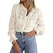 Elegant Lace Blouse With Button Front & Flutter Sleeves – Breathable Polyester Top For Women, Spring & Summer Wardrobe Essential_ecoleips.com