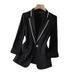 Women's Clothing Diamond Studded Suit Three Quarter Sleeve Small Jacket Design Niche Fashion Casual Suit_ecoleips.com