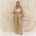 Aria Basics Cross-Border Cotton Long-Sleeved Shirt Wide-Leg European And American 2025 Summer Solid Color Slightly Flared Trousers_ecoleips.com