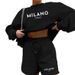 Men's Casual Letter Print Hoodie & Shorts Set - Soft Polyester Lounge Wear For Fall & Winter (Black, Beige, S-Xxl)_ecoleips.com