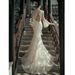 Women's Clothing Women's White Lace Mermaid Wedding Dress Light Style With Short Train Slimming Design Party Wear_ecoleips.com