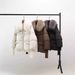 Women's Short Down Jacket With Detachable Faux Fur Collar - Winter Warm Thickened Coat For Plus Size - Casual Outerwear With 3D Embroidery_ecoleips.com