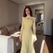 Elegant Victorian-Inspired Lace Maxi Dress With Long Sleeves – Flowy Bell Sleeves & High Waist Tailored Fit_ecoleips.com