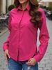 Women's Solid Color Shirt Light Luxury Lapel Button Down Long Sleeve Cardigan For Women_ecoleips.com