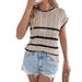 Real Shot Of 2026 Spring/summer Striped Cable Knit Casual Loose-fitting Sweater For Vacation. Independent Website_ecoleips.com
