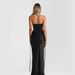 Women's Fashion Solid Color Herringbone Waist Slim Fit Evening Dress Black European And American Style Flowing Ribbon Fishtail Long Skirt_ecoleips.com