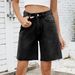2025s Summer New Washed Straight Casual Frayed Denim Shorts For Women Trendy_ecoleips.com