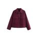 Women's Woolen Jacket Large Pocket Multi-colored Zipper Casual Lapel Versatile Loose Coat_ecoleips.com