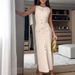 Women's Knitted Ribbed Max Dress Elegant E Commerce From Europe And America Round Neck Sleeveless Button Down Slim Fitting Flattering Silhouette_ecoleips.com