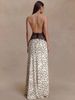 Absobe Women Polka Dot Lace Halter Neck Low V Backless Long Dress Elegant Sexy Slim Party Evening Gown Wedding Bridesmaid Outfit_ecoleips.com