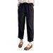 Suitable For All Seasons 2025 New Casual Linen Loose Korean Style Nine-point Age-reducing Slimming Elastic Waist Elegant Skinny Pants Solid Color_ecoleips.com