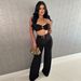 Women's Clothing Summer Hot Sale Decorative Buckle Solid Color Sexy Halter Neck Two Piece Set_ecoleips.com