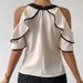 Ruihou Women's Double Layer Short Sleeve Shirt Casual Elegant Fashion Bow Tie Collar Pullover Spring/Autumn Summer Thin_ecoleips.com