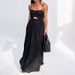 2026 New Spring Women's Clothing, Cross-Border European And American Dresses, Sexy High-Waisted Backless Solid Color_ecoleips.com