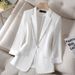 Women's Clothing White small suit jacket for women 2023 new spring and autumn Korean style casual high-end fashion suit ladies tops_ecoleips.com