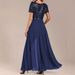 Women's Clothing Pure Color Temperament Chiffon Sequin Stitching Jumpsuit_ecoleips.com
