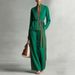 Women's Color Block Cardigan Shirt And Wide Leg Pants Set Casual Spring/Summer Two-Piece Outfit European American Style_ecoleips.com
