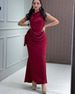 Women's High Neck Sleeveless Bodycon Ball Dress Autumn/Winter_ecoleips.com