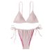 Women's Strappy Bikini Set – Sexy Solid Color Triangle Top & High-Cut Bottoms (Trendy Swimwear For Beach & Pool)_ecoleips.com