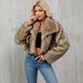 Faux Fur Coat For Women – Short Plush Jacket With Distressed Finish (S-Xxxl, White/Ivory/Yellow/Gray, Long Sleeve, Faux Fur Collarless Coat)_ecoleips.com