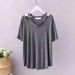 Women's Clothing Plus Size Off Shoulder T Shirt 300 Pounds Fat Mm Summer Thin Short Sleeved Bottoming Shirt_ecoleips.com