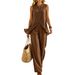 2026 Women's Two Piece Set European And American Style Sleeveless Pullover Round Neck Loose Irregular Top And Pants Ensemble_ecoleips.com