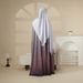 NISA Arab High Quality Women's Clothing Flash Gradient Polyester Muslim Abaya Four Piece Set_ecoleips.com
