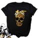 European And American Clothing, Round Neck, Loose White T-shirt, Leopard Print Heart Pattern, Plus Size Women's T-shirt_ecoleips.com