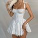 Women's Sexy Ballet Princess Halter Lace Panel Ruched Puff Mini Dress – Elegant Party Gown_ecoleips.com