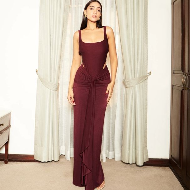 Cross-Border Women's Fashion Sexy Strap Bodycon Hollow Out Ribbon Backless Slim Fit European And American Style Hot Girl_ecoleips.com